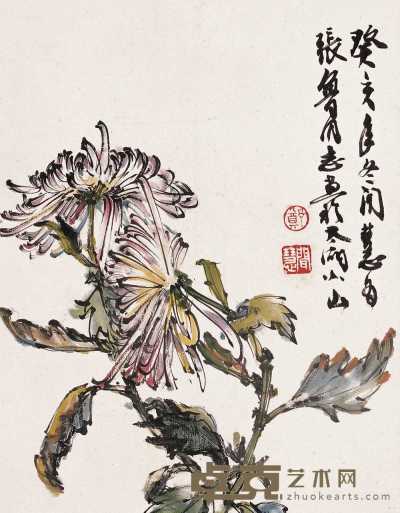 郑闻慧 1983年作 花卉图 立轴 28.8×22.8cm